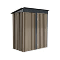 Patio, Lawn & Garden,5*3Ft Outdoor Storage Shed,Tool Shed With Sloping Roof And Lockable Door, Metal Shed For Backyard Garden Patio Lawn, Brown Brown Year Round Use Metal