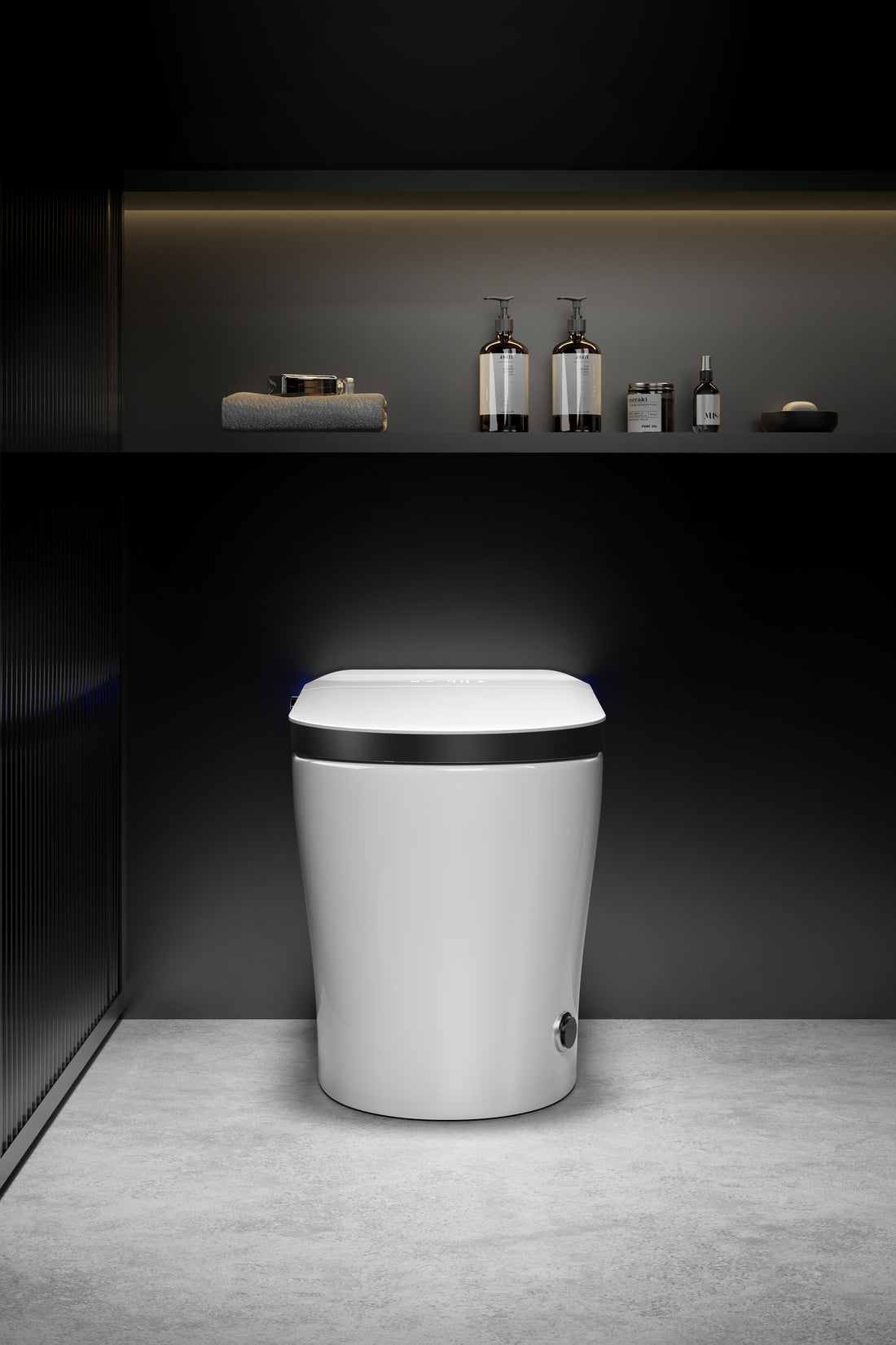 Modern Smart Bidet Toilet With Led Light, Heated Seat, Automatic Flush Tankless White Ceramic