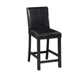 5 Piece Counter Height Table Set, Wooden Kitchen Table Set With Square Table And 4 Upholstered Chairs, Counter Height Dining Table With Crystal Decoration And Chair Set For Kitchen, Dining Room,Black Black Seats 4 Dining Room 4 Leg Square Dining Table