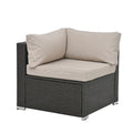 Patio Furniture Sets Dark Gray Pe Rattan Iron Waterproof Fabric