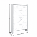 High Glossy Marble Color Doors Shoe Rack 3 Doors Shoe Cabinet With 2 Drawers Standard 1 2 Drawers Medium Grey Primary Living Space Drawers Included Modern Melamine