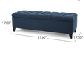 Glouster Storage Ottoman V2 Navy Blue Fabric