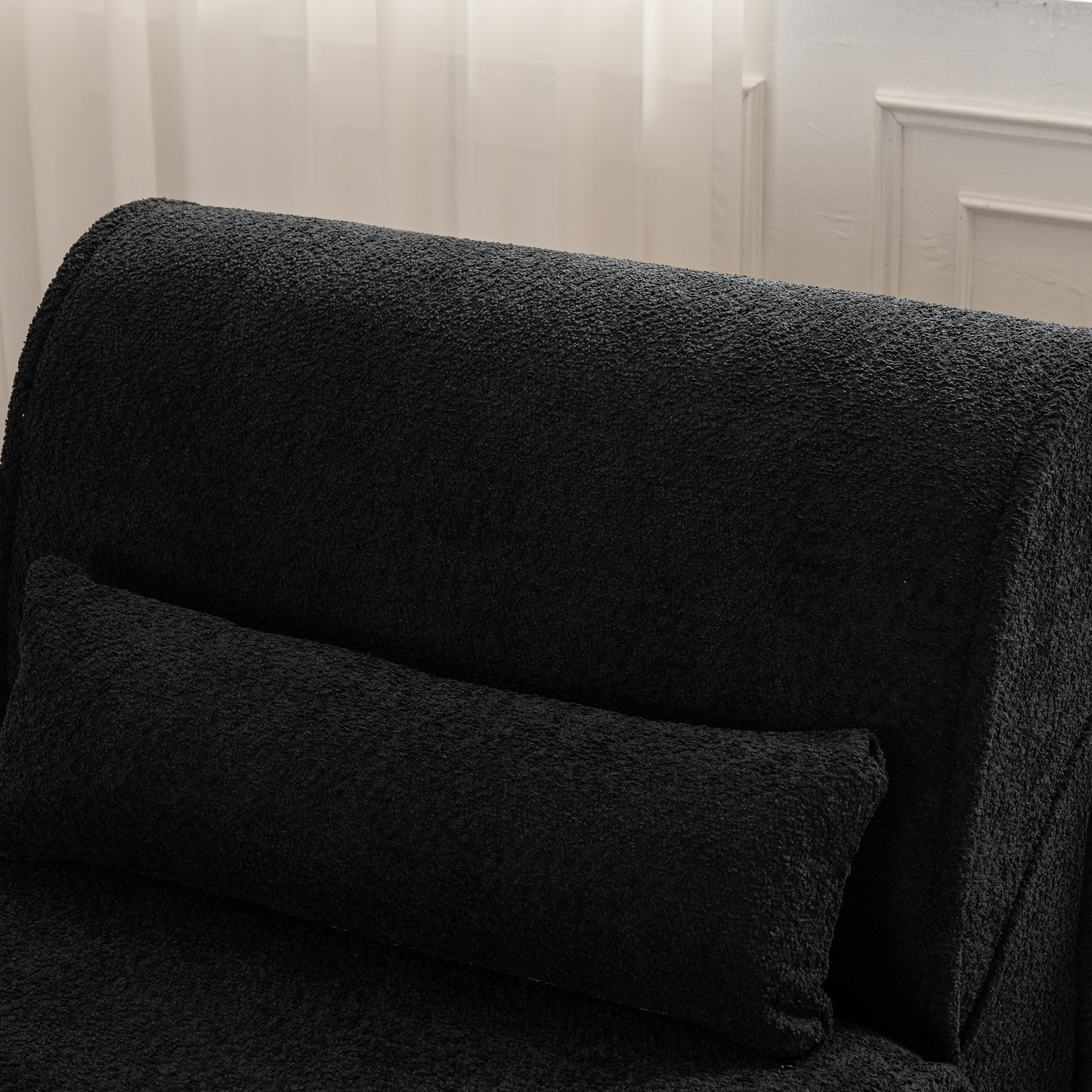 Soft Pellet Velvet Recliner Comfortable Lounge Chair With Waist Pack Padding, Modern Design, Ideal For Living Room, Bedroom Or Office Black Matte Black Fabric