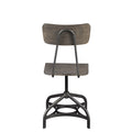 Metal Adjustable Side Chairs With Wooden Swivelling Seats And Open Backrest, Gray, Set Of Two Gray Wood Metal