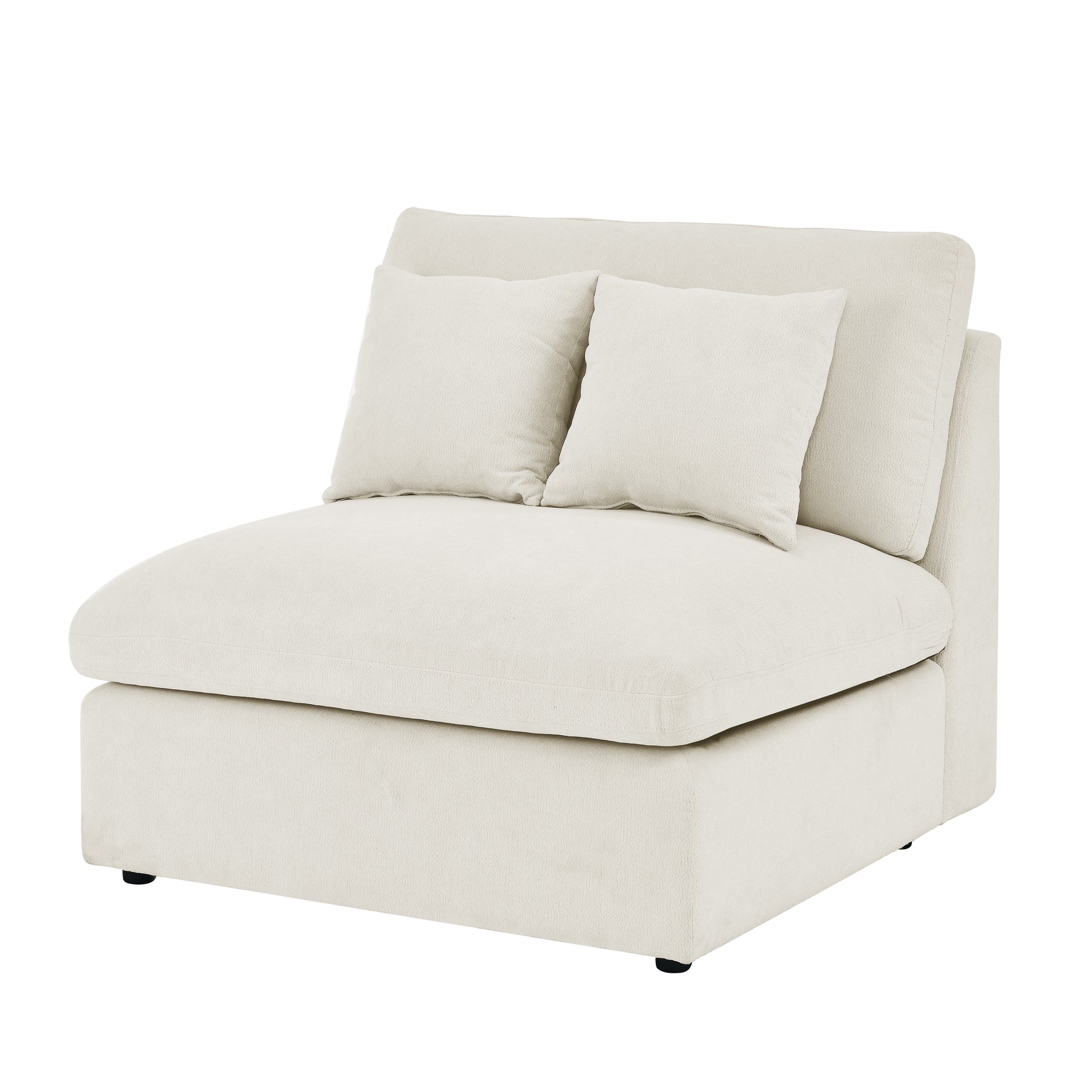 6 Seats Modular L Shaped Sectional Sofa With Ottoman,10 Pillows, Oversized Upholstered Couch W Removabled Down Filled Seat Cushion For Living Room, Chenille Beige Beige Chenille Wood Primary Living Space Soft Pillow Back Eucalyptus Square Arms Foam