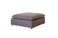 Modern Living Room Ottoman, Premium Fabric Upholstered 1 Pc Ottoman With Plush Seat Cushion Wood Primary Living Space Solid Grey Gray Linen Linen Or Linen Blend Medium Soft Backless Contemporary Cube Armless Polyester Wood Fabric