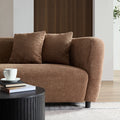 Wks6 Camel Color Plush Sofa, 88.89* 35.04* 28.74 Camel Luxury Fabric 3 Seat