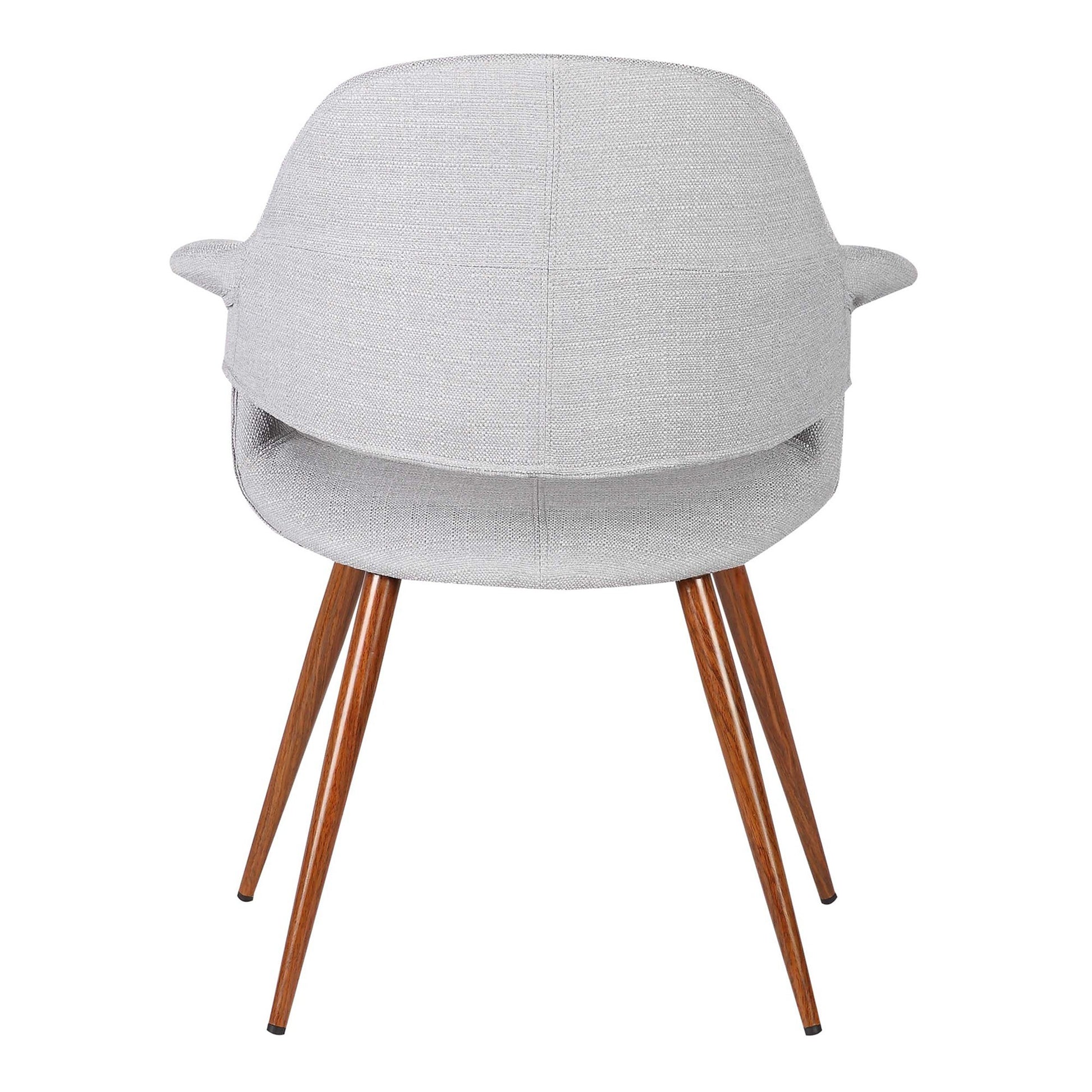 18 Inch Modern Dining Chair, Angled Tapered Legs, Gray And Brown Brown Gray Wood Fabric