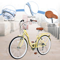 7 Speed, Steel Frame, Multiple Colors 26 Inch Ladies Bicycle Cycling Cream Garden & Outdoor Steel