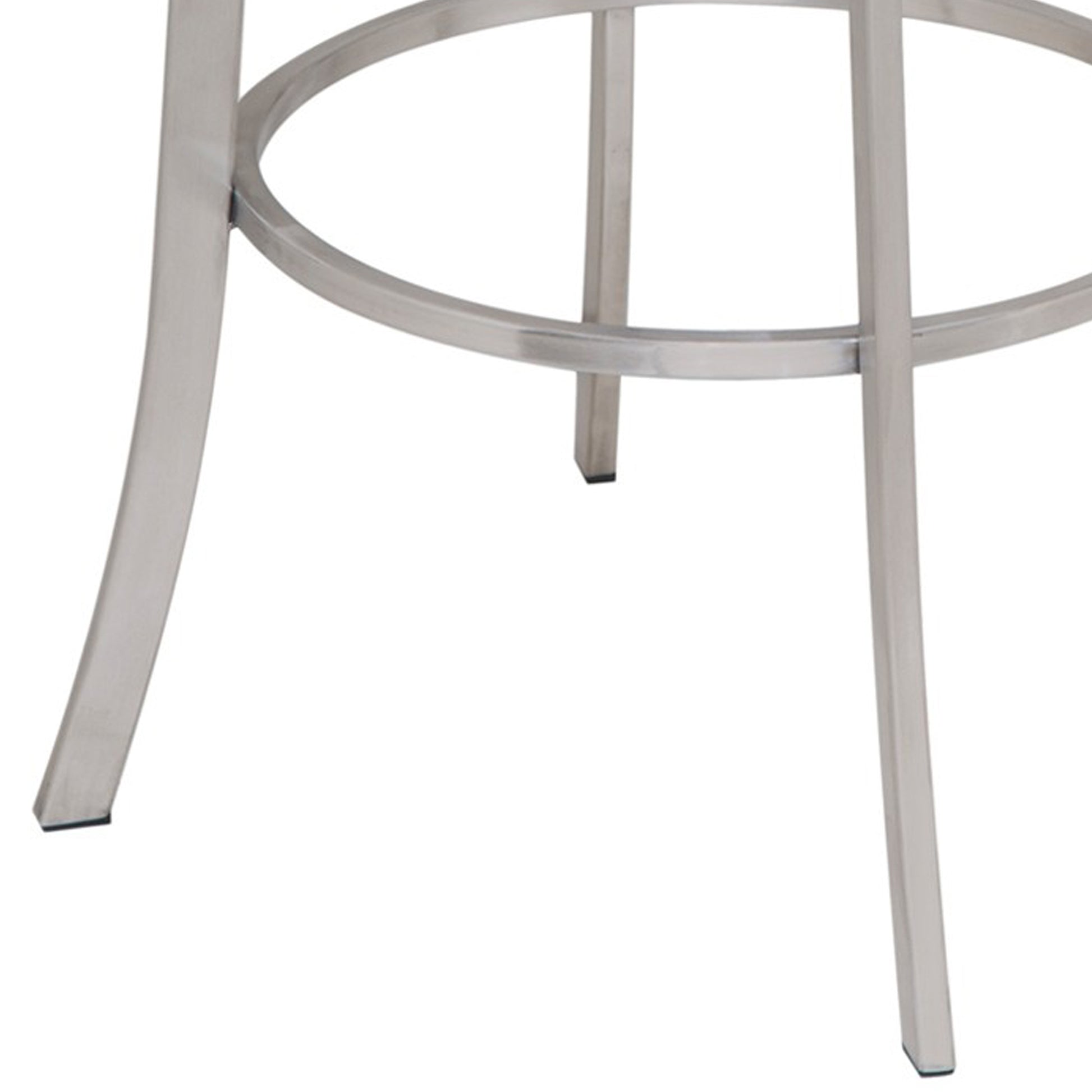 Curved Metal Back Counter Height Barstool With Flared Legs,White And Silver White Silver Fabric Metal