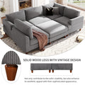 Modular Sectional Sofa With Ottoman L Shaped Corner Sectional For Living Room, Office, Spacious Space Same Sku: Wy000336Aae Gray Polyester Wood Primary Living Space Polyester 6 Seat