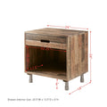 Solid Wood Nightstand Natural Wood