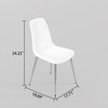 Fabric Dining Chairs Set Of 4, Upholstered Armless Accent Chairs, Classical Appearance And Metal Legs White Fabric
