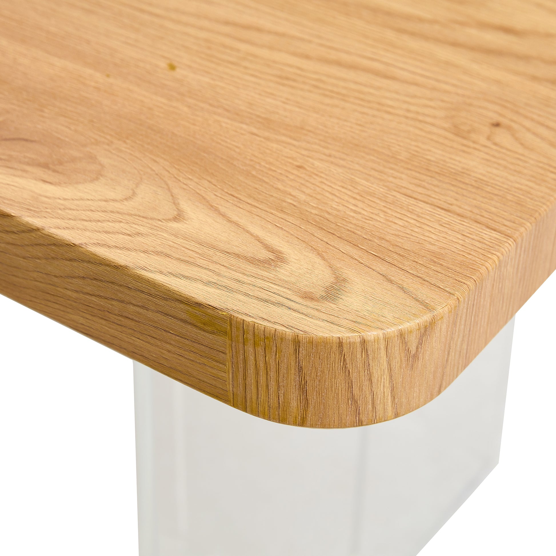 A Modern Minimalist Wooden Table With Acrylic Legs And Rectangular Tables. Computer Desk. Dining Table. Suitable For Restaurants, Living Rooms, And Kitchens. F 1298 Wood Mdf