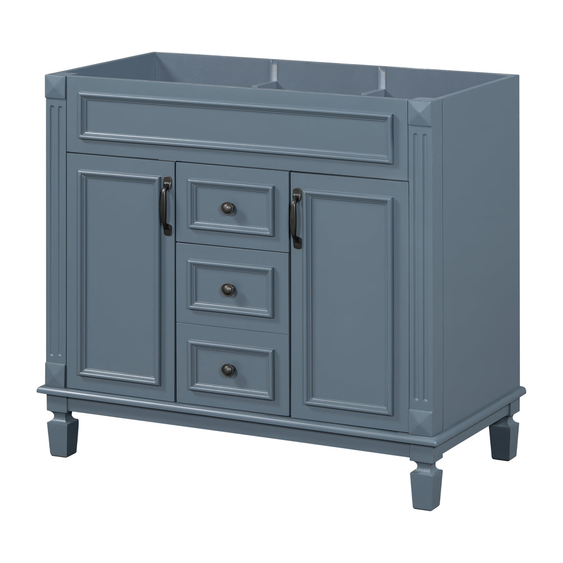 36'' Bathroom Vanity Without Top Sink, Royal Blue Cabinet Only, Modern Bathroom Storage Cabinet With 2 Soft Closing Doors And 2 Drawers Not Include Basin Sink Blue Mdf