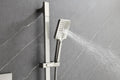 Shower System With Shower Head, Hand Shower, Slide Bar, Bodysprays, Shower Arm, Hose, Valve Trim, And Lever Handles Brushed Nickel Brass