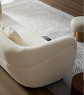 Wks6 White Color Plush Sofa, 88.89* 35.04* 28.74 White Luxury Fabric