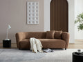 Wks6 Camel Color Plush Sofa, 88.89* 35.04* 28.74 Camel Luxury Fabric 3 Seat