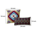 Cotton Accent Throw Pillow, Southwest Print, Pair Of 2, Multicolor Multicolor Cotton