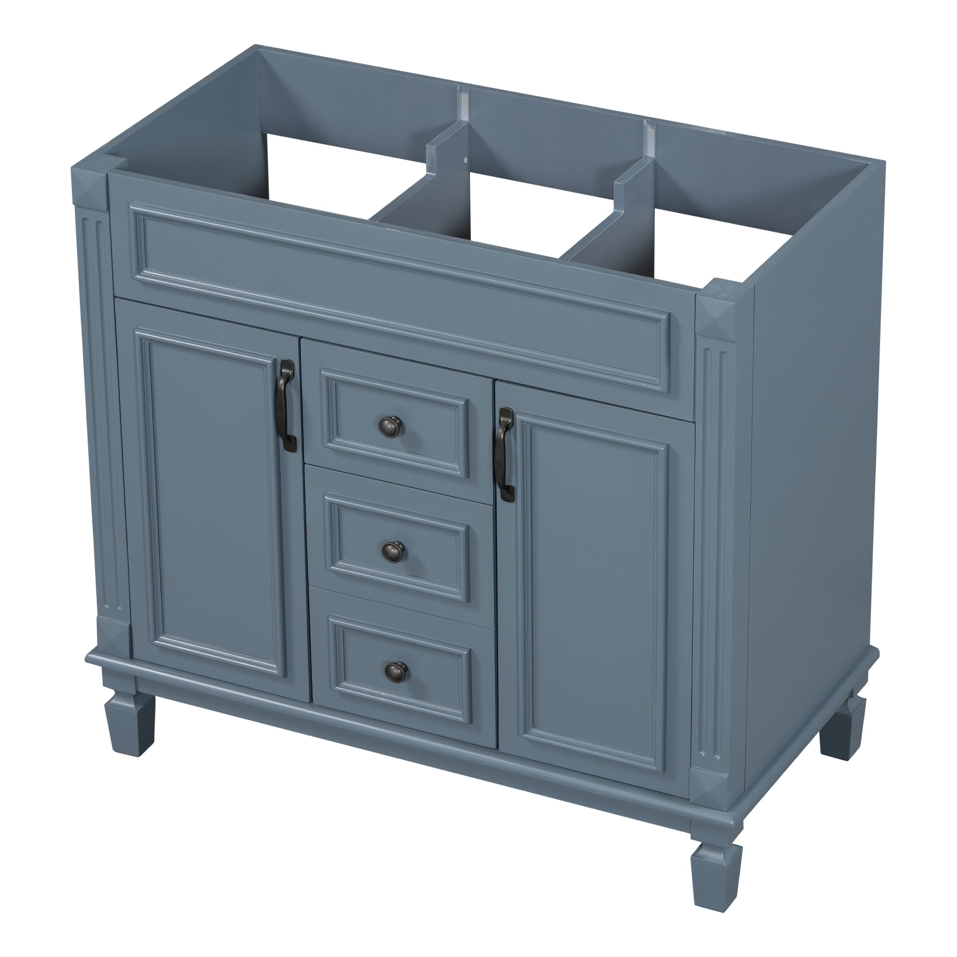 36'' Bathroom Vanity Without Top Sink, Royal Blue Cabinet Only, Modern Bathroom Storage Cabinet With 2 Soft Closing Doors And 2 Drawers Not Include Basin Sink Blue Mdf