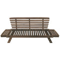 Outdoor Adjustable Patio Wooden Daybed Sofa Chaise Lounge With Cushions For Small Places, Brown Finish Gray Cushion Yes Complete Patio Set Gray Water Resistant Frame Water Resistant Cushion Garden & Outdoor Casual Sofa Seating Groups Foam Solid Wood