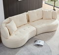 Wks7W White, 4 Seat Modular Sofa, Durable Fabric, Solid Wood Frame, High Density Sponge Cushion, 4 Pillows White Fabric 4 Seat