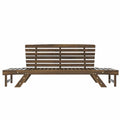 Outdoor Adjustable Patio Wooden Daybed Sofa Chaise Lounge With Cushions For Small Places, Brown Finish Gray Cushion Yes Complete Patio Set Gray Water Resistant Frame Water Resistant Cushion Garden & Outdoor Casual Sofa Seating Groups Foam Solid Wood