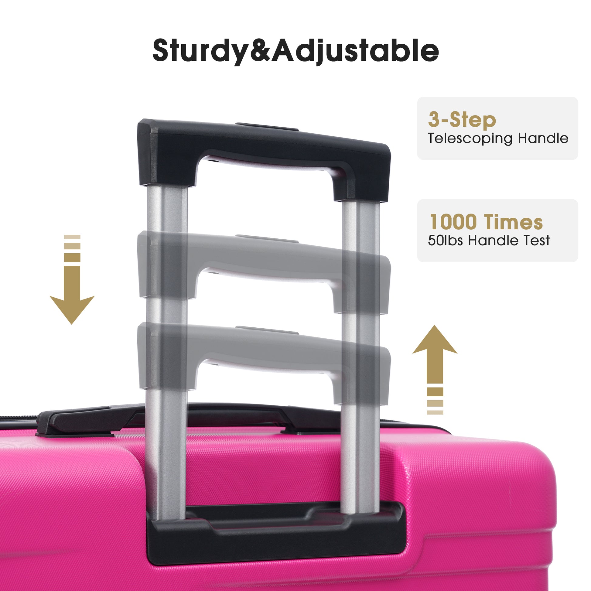 Luggage With Tsa Lock Spinner Wheels Hardside Expandable Luggage Travel Suitcase Check In Luggage Abs 24" Pink Abs