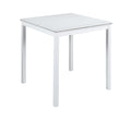5 Piece Counter Height Table Set, Wooden Kitchen Table Set With Square Table And 4 Upholstered Chairs, Counter Height Dining Table With Crystal Decoration And Chair Set For Kitchen, Dining Room,White Beige White Seats 4 Dining Room 4 Leg Square Dining