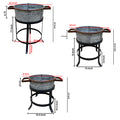 21, 18, And 16 Inch 3 Piece Round Tub Metal Planter Set With Stand In Galvanized Gray And Black Iron Black Gray Iron