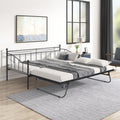 Metal Daybed With Pop Up Trundle Black Steel