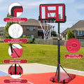 Use For Outdoor Height Adjustable 4.8 To 7.7Ft Basketball Hoop 44 Inch Backboard Portable Basketball Goal System With Stable Base And Wheels Balls Sports Red Garden & Outdoor Sporty Iron