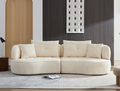 Wks7W White, 4 Seat Modular Sofa, Durable Fabric, Solid Wood Frame, High Density Sponge Cushion, 4 Pillows White Fabric 4 Seat