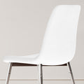Fabric Dining Chairs Set Of 4, Upholstered Armless Accent Chairs, Classical Appearance And Metal Legs White Fabric