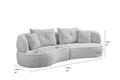 Wks7W White, 4 Seat Modular Sofa, Durable Fabric, Solid Wood Frame, High Density Sponge Cushion, 4 Pillows White Fabric 4 Seat