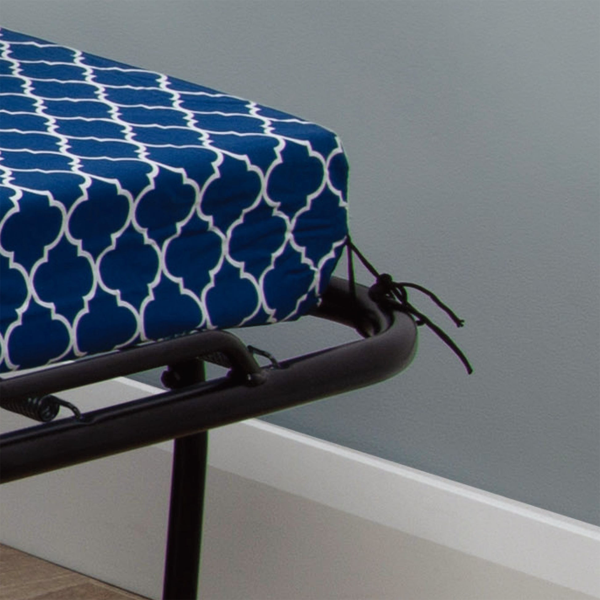 Metal Folding Bed Frame With Foam Mattress For Small Space, Easy Storage And Movable With 4 Castors Box Spring Not Required Black Blue Metal Bedroom Minimalist,Modern Bed Frame Foam Cotton Foam
