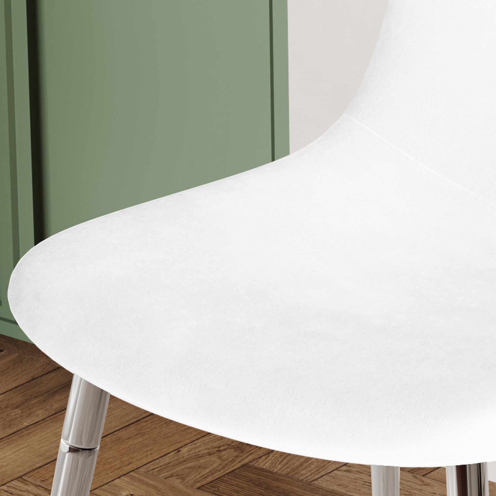 Dining Table Set Of 9, 0.32" Thick Tempered Glass Top Dining Table With Metal Legs And Eight Fabric Dining Chairs, Table Size: 62.99" L X 35.43" W X 29.92" H Silver Tempered Glass