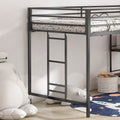 Adam Junior Twin Loft Bunk Black With Cinnamon Wood Shelf Box Spring Not Required Twin Black Metal Bedroom Bunk Metal & Wood