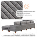 Modular Sectional Sofa With Ottoman L Shaped Corner Sectional For Living Room, Office, Spacious Space Same Sku: Wy000336Aae Gray Polyester Wood Primary Living Space Polyester 6 Seat