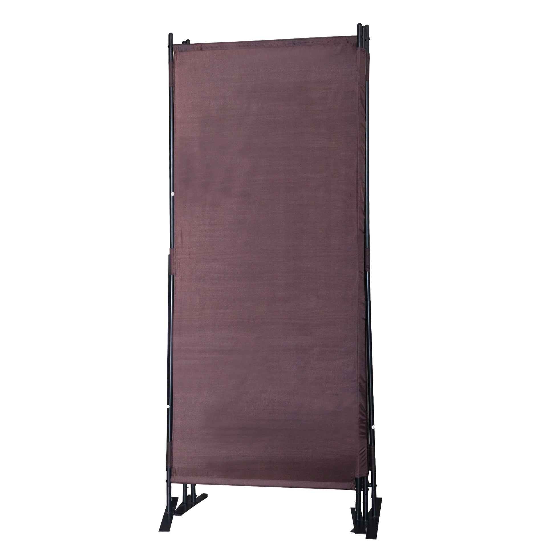 6 Ft Modern Room Divider, 3 Panel Folding Privacy Screen W Metal Standing, Portable Wall Partition, Brown Brown Metal