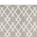 5 X 7 Fabric Floor Area Rug, Diamond, Symmetrical, Medium, Gray, Ivory Off White Gray Fabric