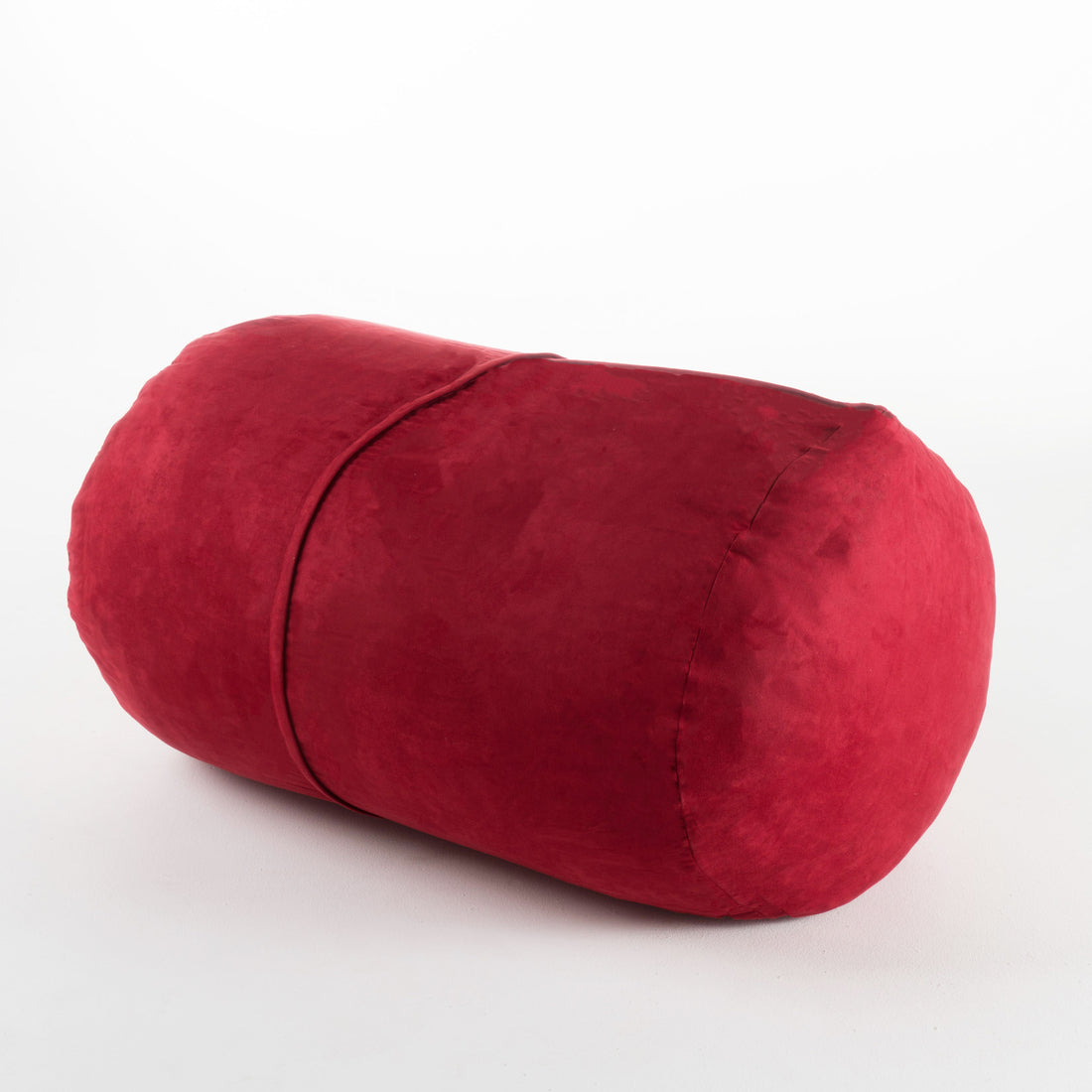 Michael 4 Foot Cylindrical Suede Bean Bag, Red Red Polyester