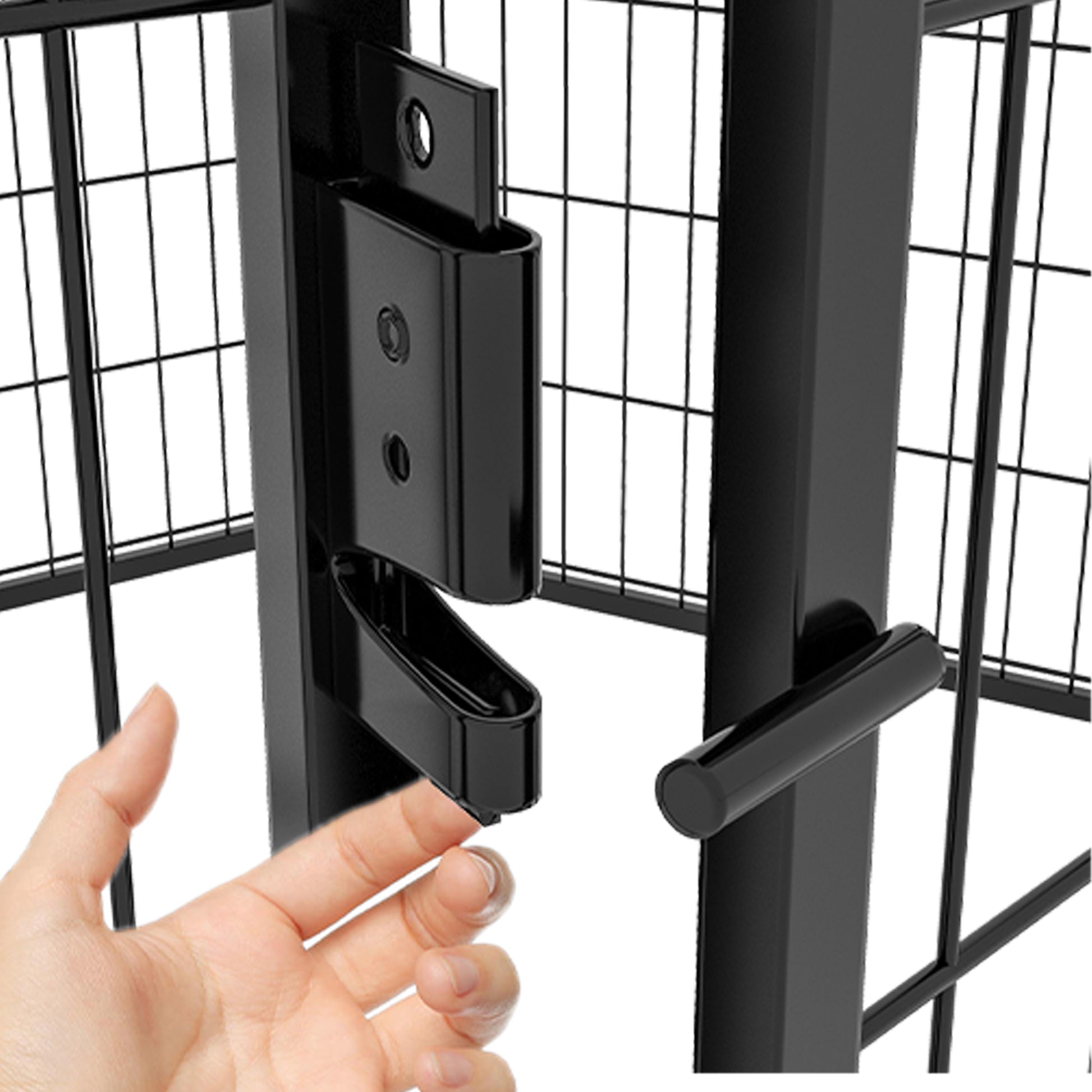 16 Panels Heavy Duty Metal Playpen With Door,39.37"H Dog Fence Pet Exercise Pen For Outdoor Black Metal
