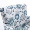Armchair Modern Accent Sofa With Linen Surface,Leisure Chair With Solid Wood Feet For Living Room Bedroom Studio,White Blue White Line Primary Living Space Modern Upholstered Linen