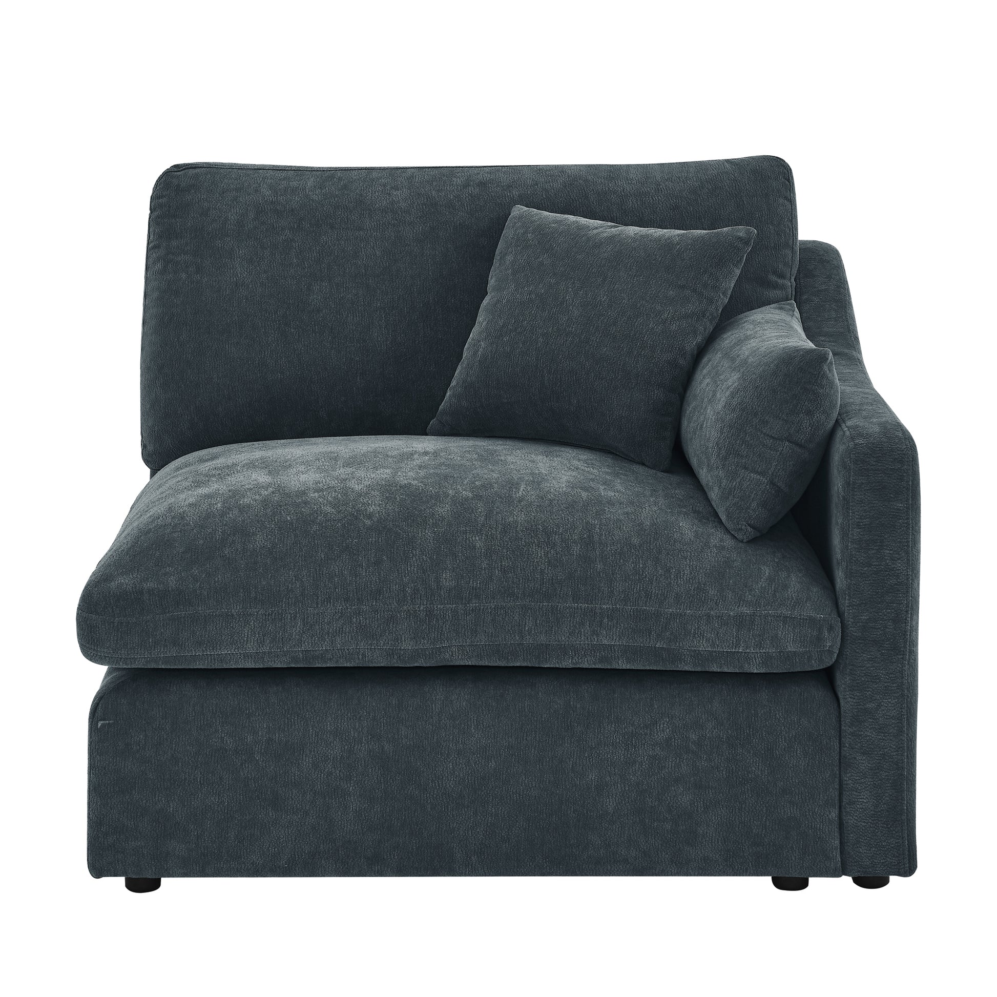 6 Seats Modular L Shaped Sectional Sofa With Ottoman,10 Pillows, Oversized Upholstered Couch W Removabled Down Filled Seat Cushion For Living Room, Chenille Grey Dark Grey Chenille Wood Primary Living Space Soft Pillow Back Eucalyptus Square Arms Foam