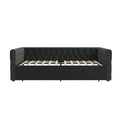 Daybed With Trundle Velvet Upholstered Tufted Sofa Bed, With Button And Copper Nail Onsquare Arms,Full Daybed & Twin Trundle For Bedroom, Living Room, Guest Room, 83