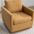 Mid Century Modern Swivel Accent Chair Armchair For Living Room, Bedroom, Guest Room, Office, Mustard Yellow 1 Mustard Yellow Linen