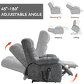 Lift Recliner Chair Heat Massage Dual Motor Infinite Position Up To 350 Lbs Large Electric Power Lift Recliners With Power Remote, Medium Firm And Heavy Duty, Grey White Metal Primary Living Space Heavy Duty Pine Grey Chenille Power Remote Medium Firm