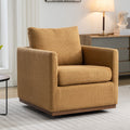 Mid Century Modern Swivel Accent Chair Armchair For Living Room, Bedroom, Guest Room, Office, Mustard Yellow 1 Mustard Yellow Linen