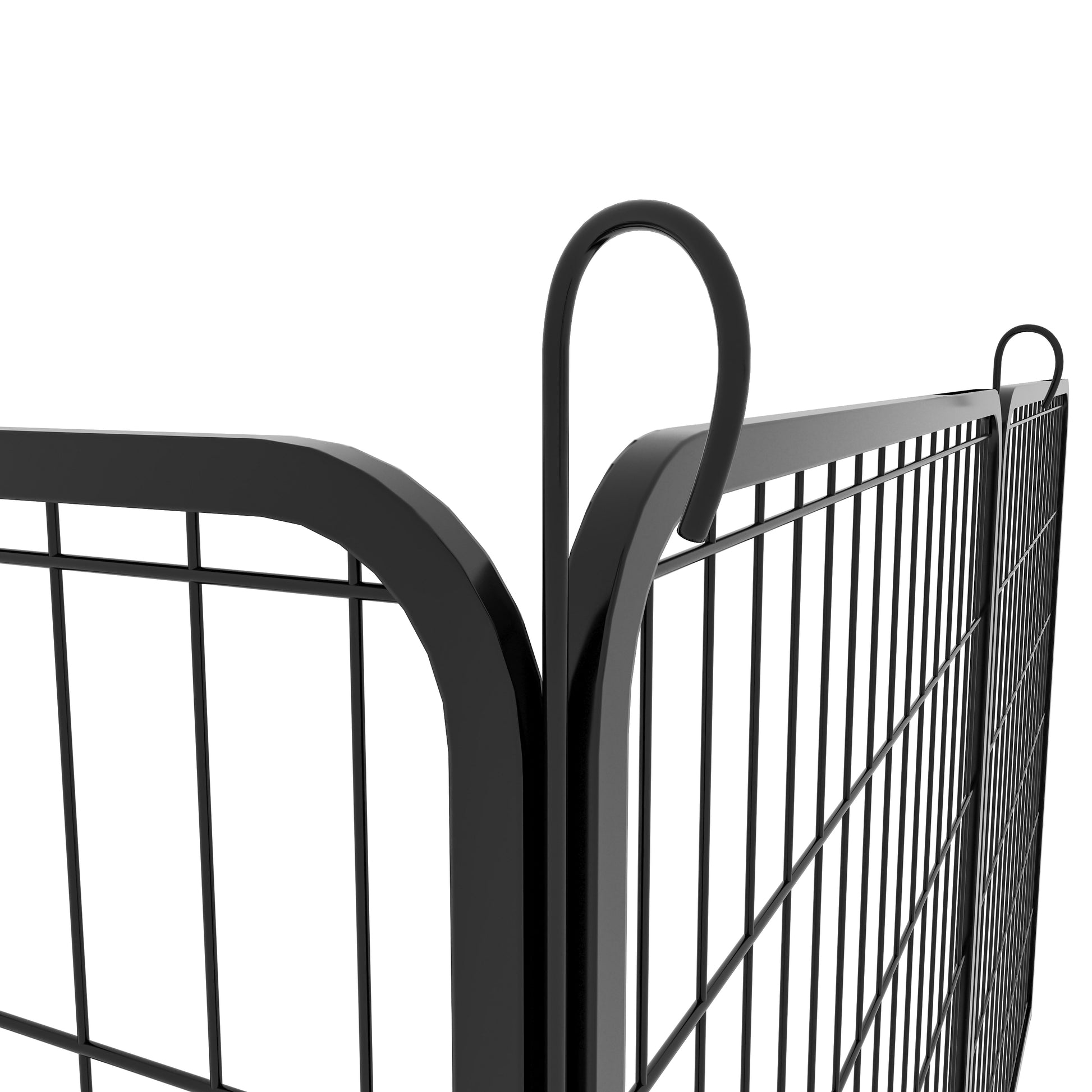 6 Panels Heavy Duty Metal Playpen With Door,31.7"H Dog Fence Pet Exercise Pen For Outdoor, Indoor Black Metal